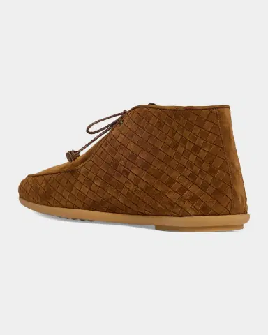 Bottega Veneta Men's Dawson Intrecciato Suede Ankle Boots | Thumbnail 4