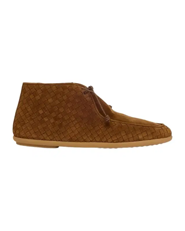 Bottega Veneta Men's Dawson Intrecciato Suede Ankle Boots