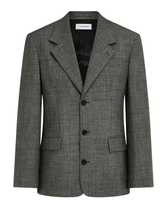 Ferragamo Men's Wool Mouline Single-Breasted Sport Coat