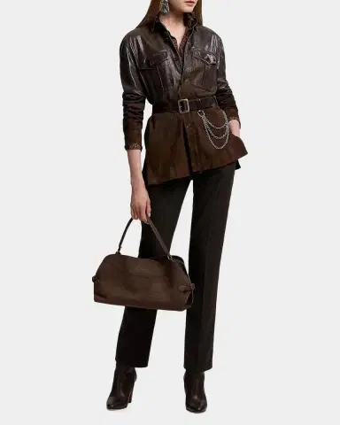 Ralph Lauren Collection Andrey Wool Herringbone Tapered-Leg Ankle Pants | Thumbnail 2 Ralph Lauren Collection Andrey Wool Herringbone Tapered-Leg Ankle Pants | Thumbnail 2