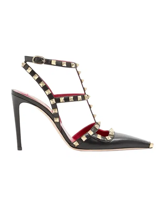 Valentino Garavani Rockstud 100mm Studded Leather Strappy Pumps