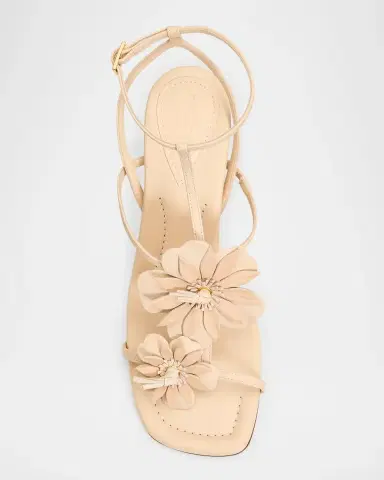 Zimmermann 85mm Belara Leather T-Strap Sandals | Thumbnail 4
