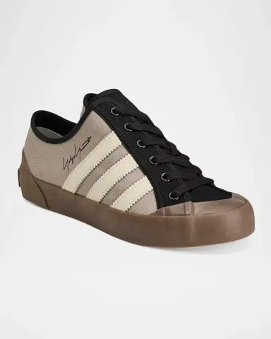 Y-3 Men's Adria Textile and Leather Low-Top Sneakers | Thumbnail 2