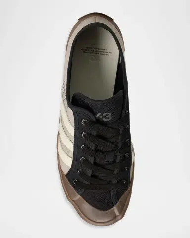 Y-3 Men's Adria Textile and Leather Low-Top Sneakers | Thumbnail 3