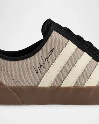 Y-3 Men's Adria Textile and Leather Low-Top Sneakers | Thumbnail 4