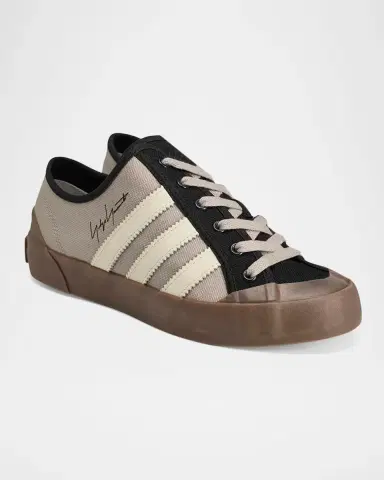 Y-3 Men's Adria Textile and Leather Low-Top Sneakers | Thumbnail 5