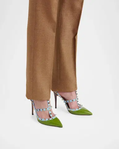 Valentino Garavani Rockstud 100mm Studded Leather Strappy Pumps | Thumbnail 2
