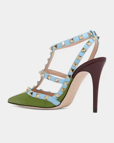 Valentino Garavani Rockstud 100mm Studded Leather Strappy Pumps | Thumbnail 4