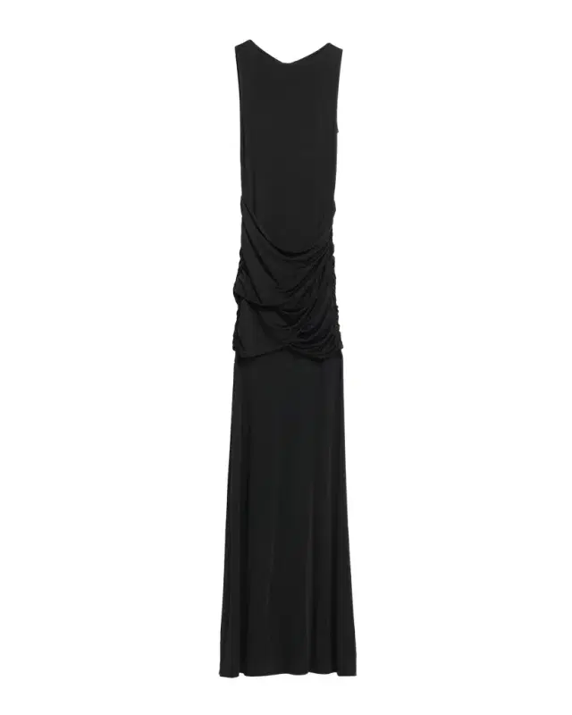 Lapointe Sleeveless Draped Jersey Trumpet Gown