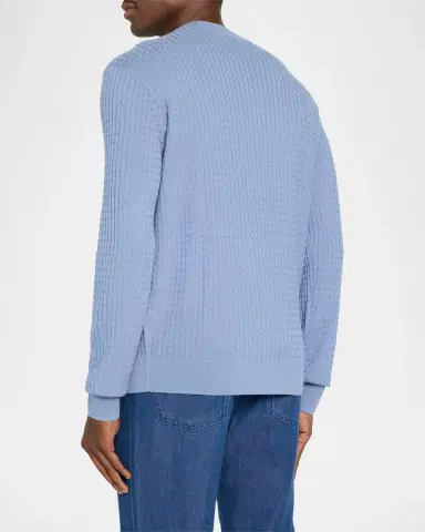 Emporio Armani Men's Wool Geometric Jacquard Crewneck Sweater | Thumbnail 3