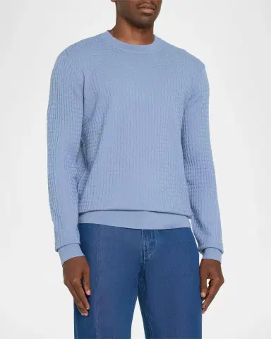 Emporio Armani Men's Wool Geometric Jacquard Crewneck Sweater | Thumbnail 4