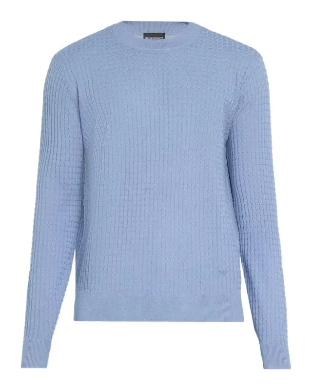 Emporio Armani Men's Wool Geometric Jacquard Crewneck Sweater