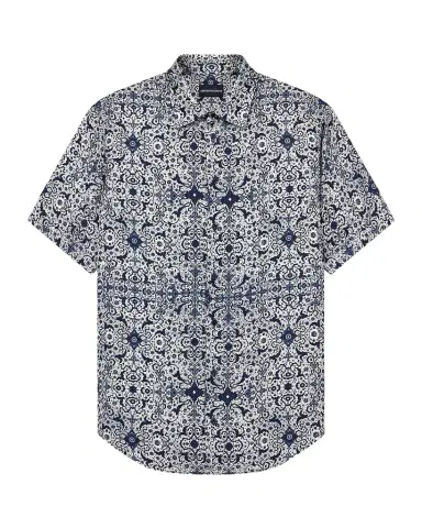 Emporio Armani Men's Floral Abstract Short-Sleeve Shirt | Thumbnail 1 Emporio Armani Men's Floral Abstract Short-Sleeve Shirt | Thumbnail 1
