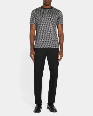 Emporio Armani Men's Geometric Jacquard Crewneck T-Shirt | Thumbnail 2