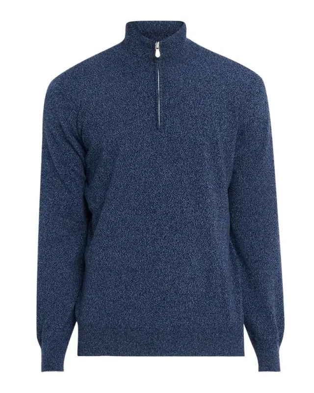 Brunello Cucinelli Men's Cashmere Mouline Quarter-Zip Sweater