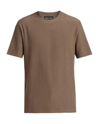 Giorgio Armani Men's Wool Textured Chevron Crewneck T-Shirt | Thumbnail 1