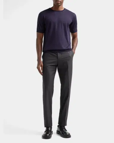 Giorgio Armani Men's Silk and Cotton Crewneck T-Shirt | Thumbnail 2