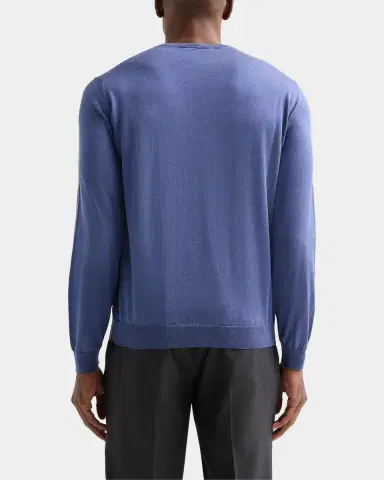 Giorgio Armani Men's Silk and Cotton Jersey Crewneck Sweater | Thumbnail 3