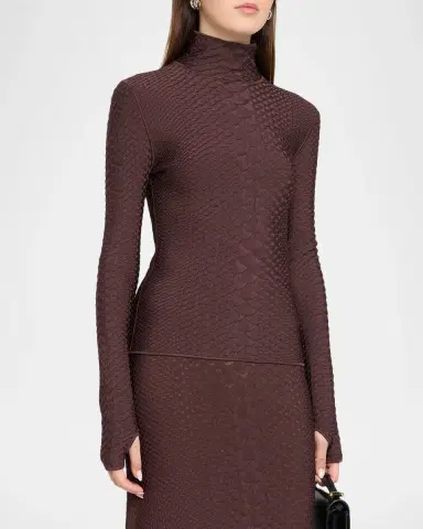 Adam Lippes Sitara Viscose Knit Turtleneck Top | Thumbnail 4
