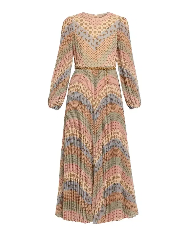 Zimmermann Sunray Long-Sleeve Midi Dress