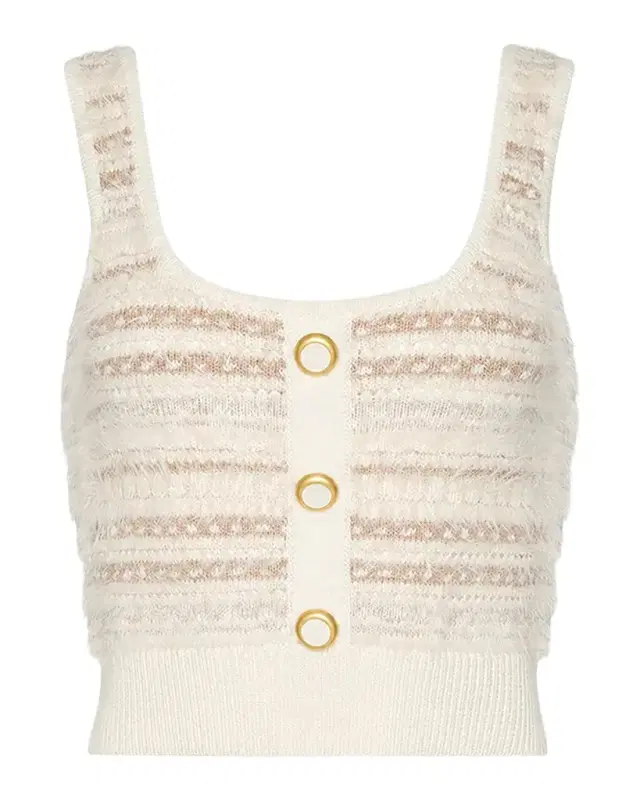 L'Agence Galene Mixed-Stitch Sweater Tank Top