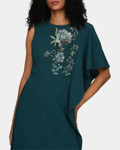Kay Unger New York Alisha Floral-Embroidered Caftan Gown | Thumbnail 5