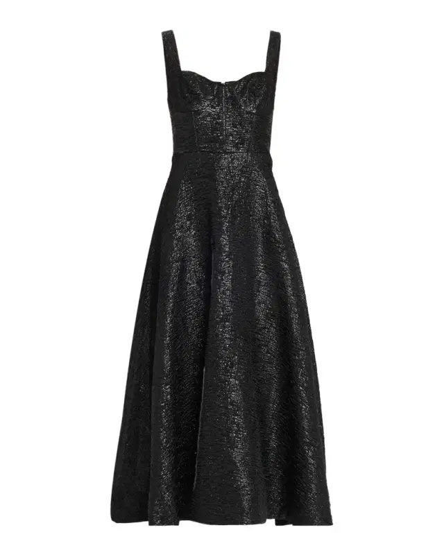 As It May Julia Sweetheart Organza Jacquard Midi Dress