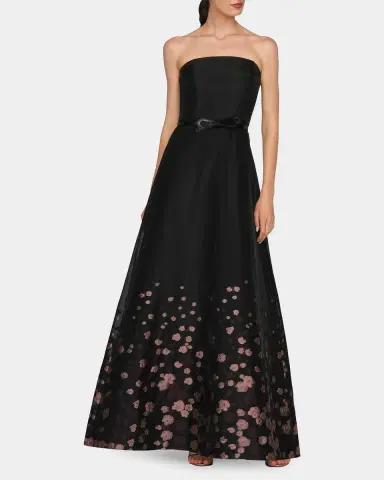 Kay Unger New York Elenora Floral Organza Ball Gown | Thumbnail 2 Kay Unger New York Elenora Floral Organza Ball Gown | Thumbnail 2