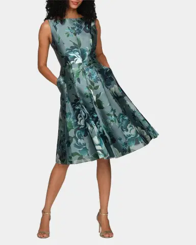 Kay Unger New York Anatasia Peony Print Midi Dress | Thumbnail 2
