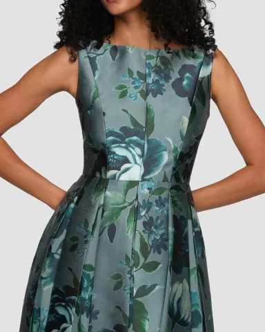Kay Unger New York Anatasia Peony Print Midi Dress | Thumbnail 5