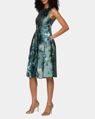 Kay Unger New York Anatasia Peony Print Midi Dress | Thumbnail 6