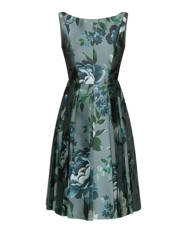 Kay Unger New York Anatasia Peony Print Midi Dress