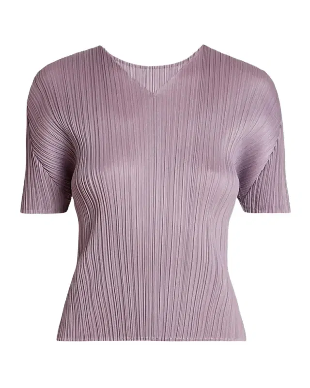 Issey Miyake Monthly Colors: August Pleats Short-Sleeve Top