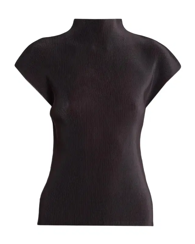 Issey Miyake Mist August Pleats Cap-Sleeve Top