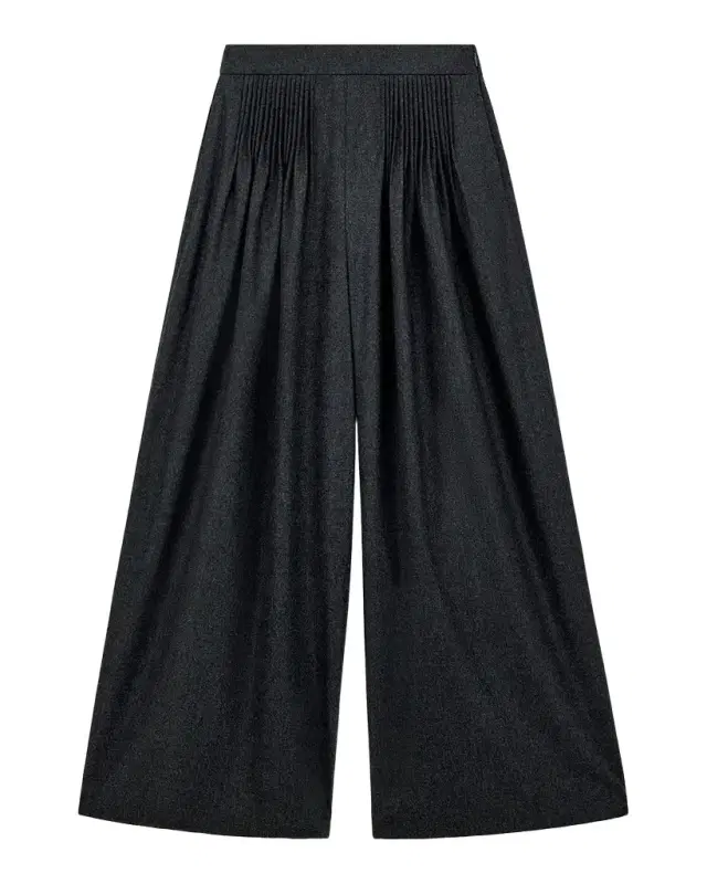 Emporio Armani Pleated Wide-Leg Flannel Palazzo Trousers