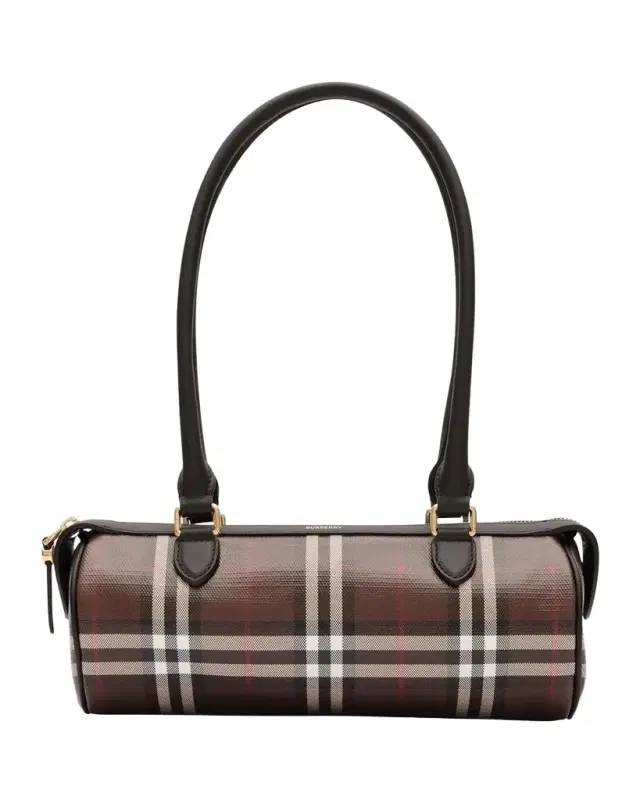 Burberry Mini Check Barrel Shoulder Bag