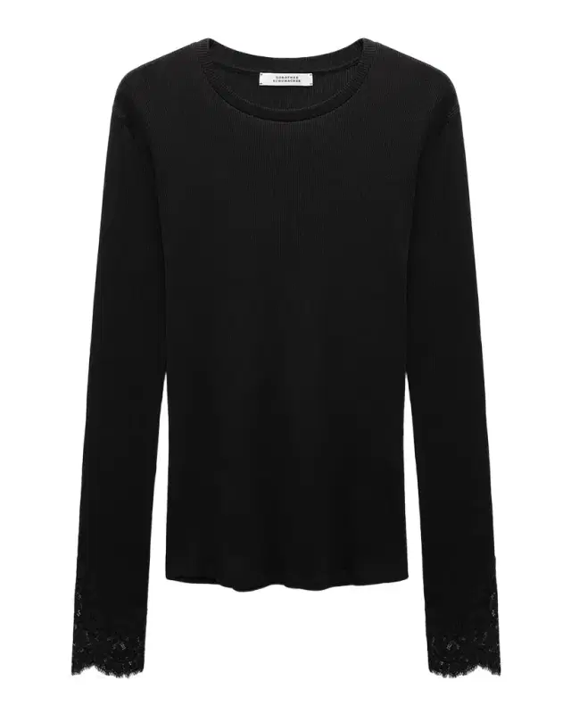 Dorothee Schumacher Pure Sleekness Lace-Cuff Cotton Shirt