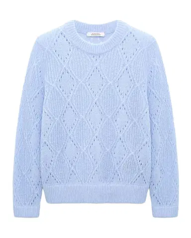 Dorothee Schumacher Sheer Softness Argyle Pointelle Sweater | Thumbnail 3