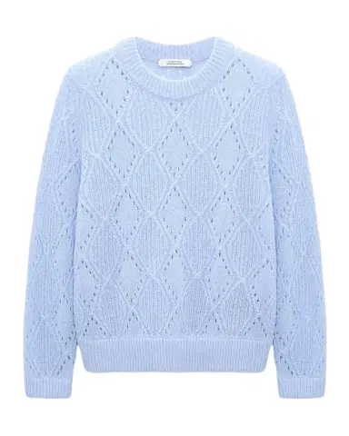 Dorothee Schumacher Sheer Softness Argyle Pointelle Sweater | Thumbnail 1