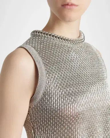 Alexander McQueen Woven Metallic Peplum Top | Thumbnail 5