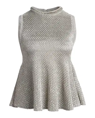 Alexander McQueen Woven Metallic Peplum Top | Thumbnail 1