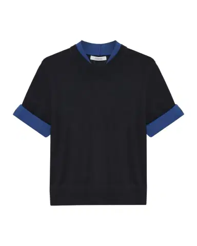 Dorothee Schumacher Chic Merino Poplin-Trim Knit Pullover | Thumbnail 1