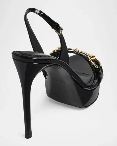 Gucci 105mm Donna Platform Patent Leather Sandals | Thumbnail 2