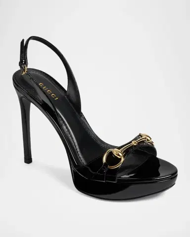 Gucci 105mm Donna Platform Patent Leather Sandals | Thumbnail 5