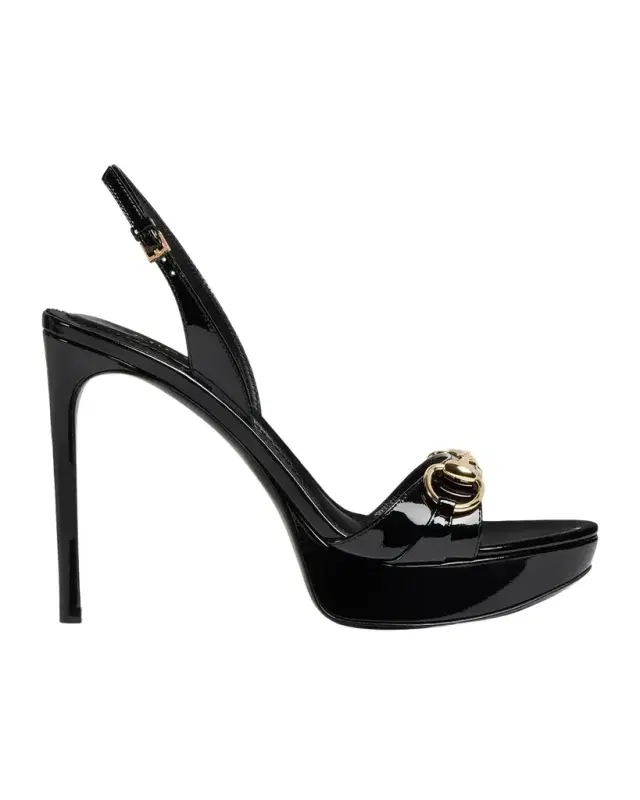 Gucci 105mm Donna Platform Patent Leather Sandals