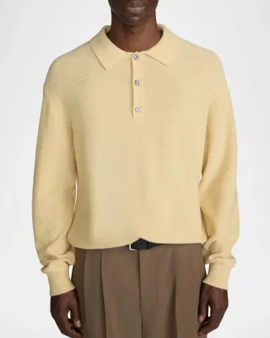 Frame Men's Boiled Wool Polo Sweater | Thumbnail 4 Frame Men's Boiled Wool Polo Sweater | Thumbnail 4