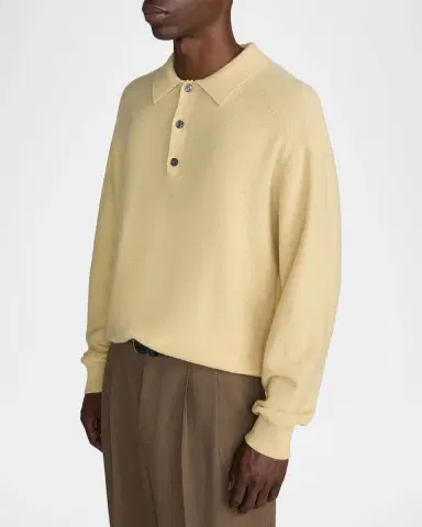 Frame Men's Boiled Wool Polo Sweater | Thumbnail 6 Frame Men's Boiled Wool Polo Sweater | Thumbnail 6