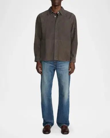 Frame Men's Suede Snap-Front Shirt | Thumbnail 2