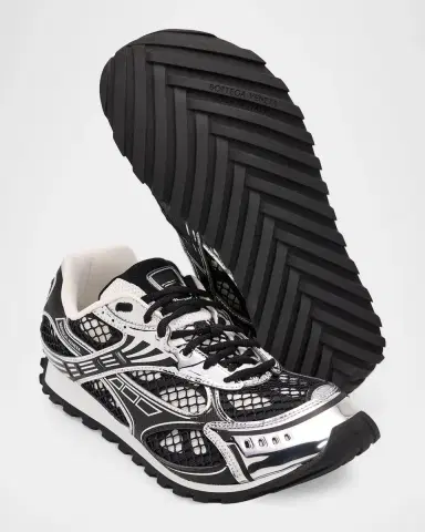 Bottega Veneta Men's Orbit Technical Fishnet Sneakers | Thumbnail 7