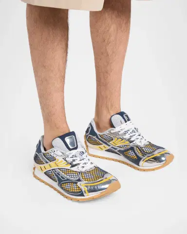 Bottega Veneta Men's Orbit Technical Fishnet Sneakers | Thumbnail 2
